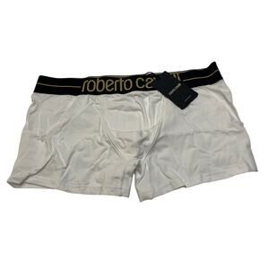 9-82 ROBERTO CAVALLI Men's Boxer Brief Underwear Knited Panties White XXL